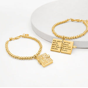 Secret Scriptures Bracelet: Seek - Gold